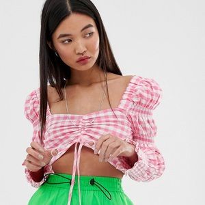 Collusion Super Crop Ruched Top NWOT